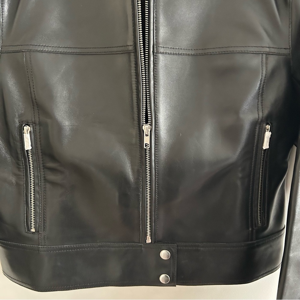Stand Studio 40EU Women's Black Classic paneled Leather moto style Jacket NWT! - Picture 10 of 12